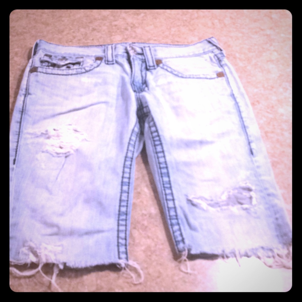 True Religion cutoff jean shorts
